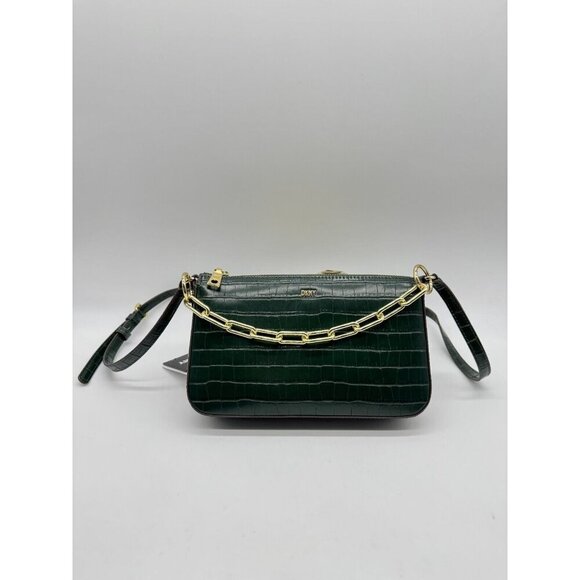 DKNY Lexi textured double shoulder crossbody bag - GREEN - Picture 7 of 10